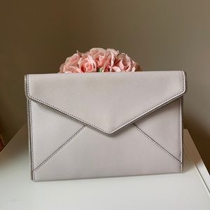Rebecca Minkoff Leo Envelope Clutch Gray & Silver